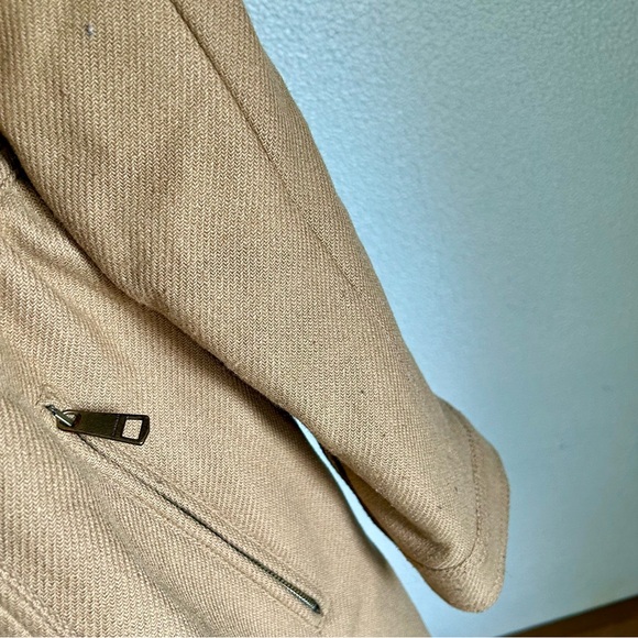 Burberry Camel Tan Brown Wool Peplum Double Breasted Coat Size 8 - Picture 15 of 15